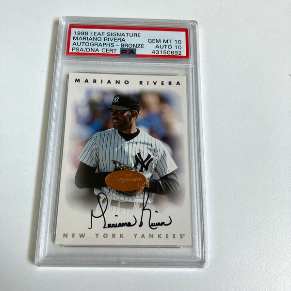 1996 Leaf Signature Mariano Rivera Autographs RC PSA GEM MINT 10