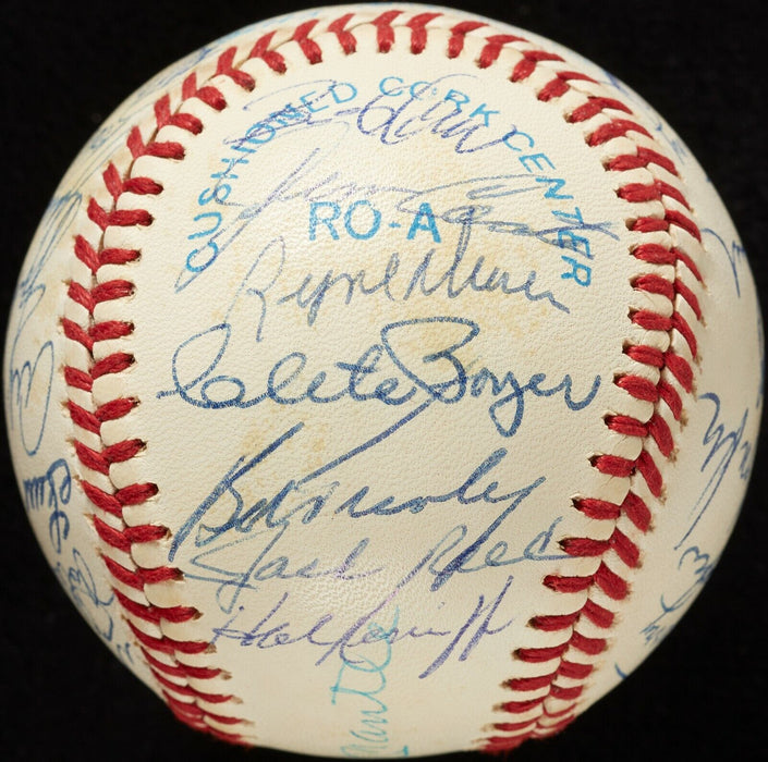 1961 New York Yankees World Series Champs Team Signed Baseball Mickey Mantle BAS