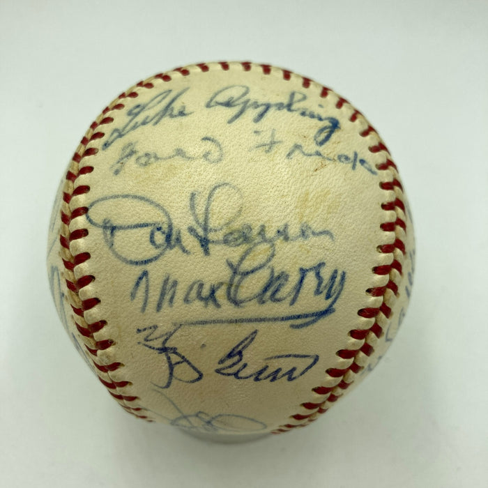 1950's HOF Multi Signed Baseball Joe Dimaggio Casey Stengel Ford Frick JSA COA