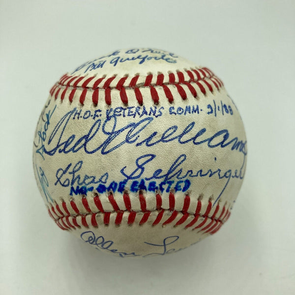 Hall Of Fame Veterans Committee Signed Baseball Ted Williams Stan Musial JSA