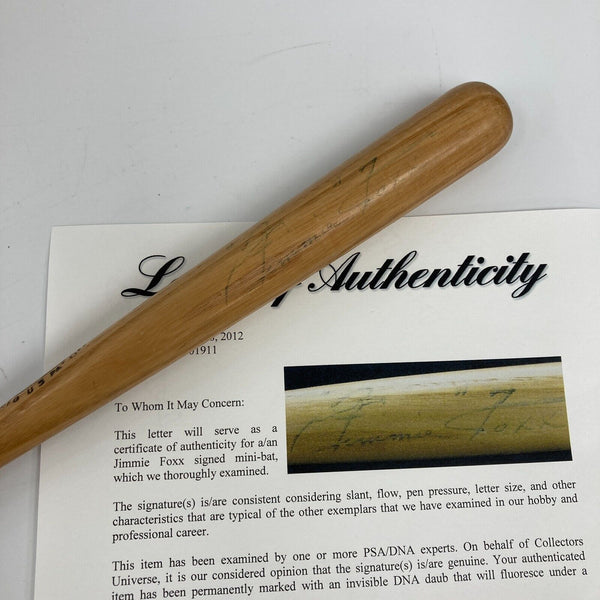 Jimmie Foxx Signed Autographed Mini Baseball Bat PSA DNA COA