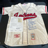 Beautiful Lou Boudreau Signed Inscribed STATS Cleveland Indians Jersey JSA COA