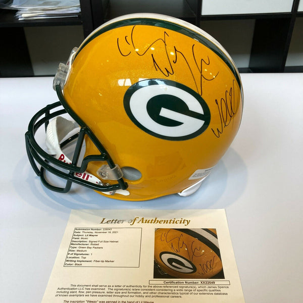 Rap legend Lil Wayne Signed Green Bay Packers Full Size Helmet With JSA COA