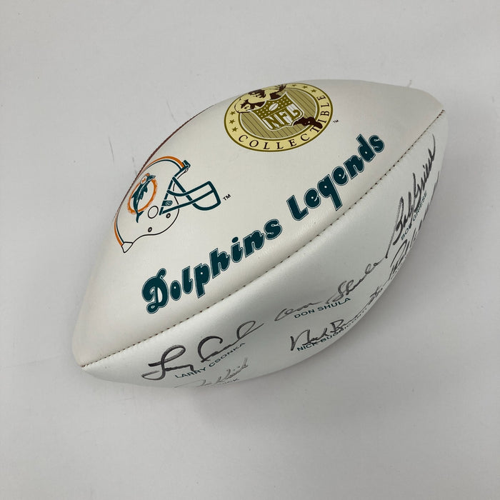 Miami Dolphins HOF Legends Signed Football Don Shula Larry Csonka JSA COA