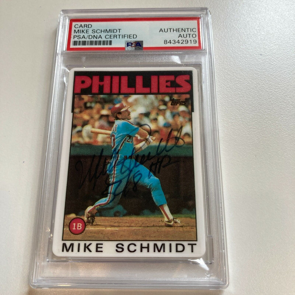 1986 Topps Mike Schmidt "548 Home Runs" Signed Porcelain Baseball Card PSA DNA