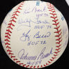 Beautiful Hank Aaron Yogi Berra Kirby Puckett HOF Multi Signed Baseball PSA DNA