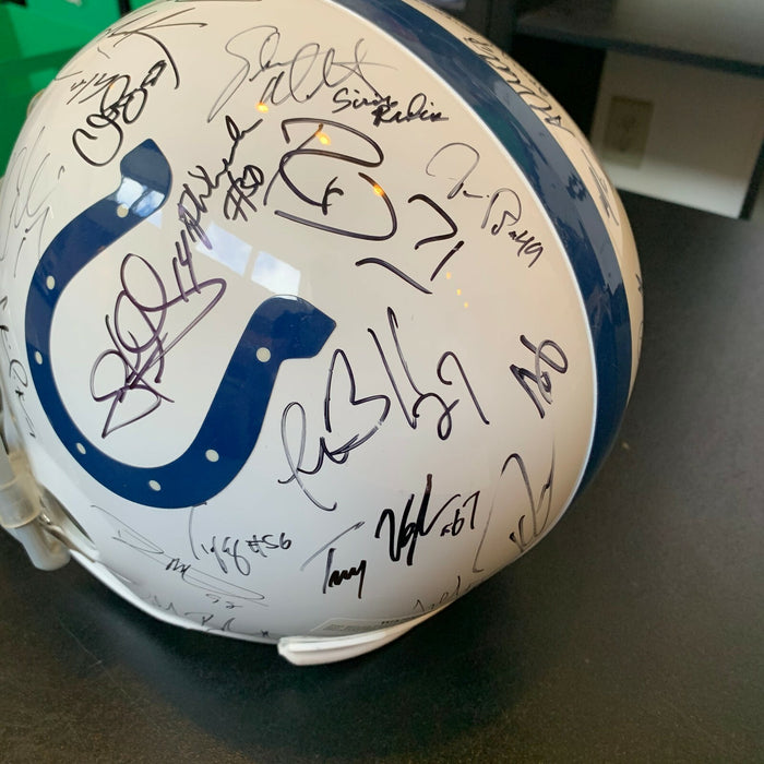 2009 Indianapolis Colts AFC Champs Team Signed Helmet Peyton Manning JSA COA