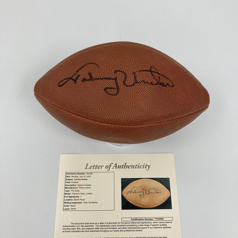 Johnny Unitas Signed Wilson Official NFL Football JSA COA