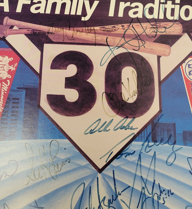 1991 Minnesota Twins World Series Champs Team Signed 18x24 Poster Beckett COA