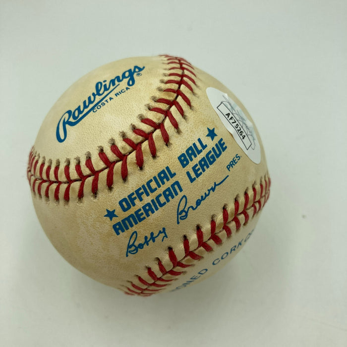 Johnny Big Cat Mize Signed Official American League Baseball JSA COA