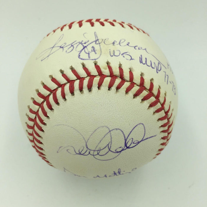 Derek Jeter Yogi Berra Mattingly Ford Rizzuto Yankees MVP&#39;s Signed Baseball PSA