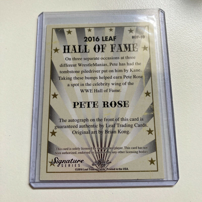 2016 Leaf Wrestling Pete Rose #3/10 Auto Signed Baseball Card