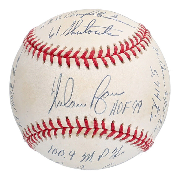 Nolan Ryan Signed Heavily Inscribed STAT American League Baseball JSA COA RARE