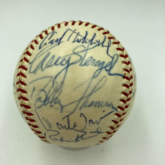 1950's HOF Multi Signed Baseball Joe Dimaggio Casey Stengel Ford Frick JSA COA