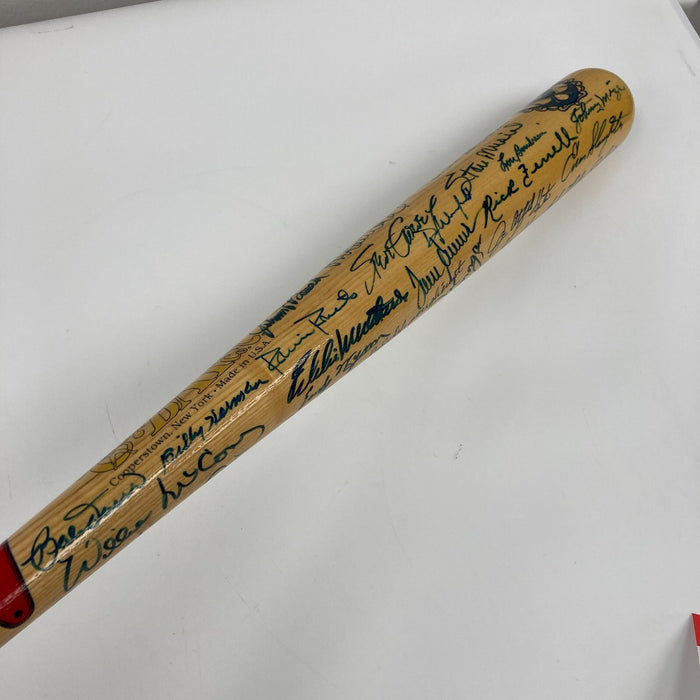 Beautiful Hall Of Fame Multi Signed Baseball Bat 54 Sigs Hank Aaron PSA DNA