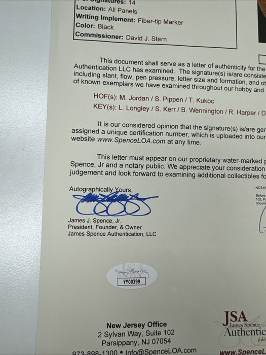 Michael Jordan 1997-98 Chicago Bulls Team Signed Basketball "The Last Dance" JSA