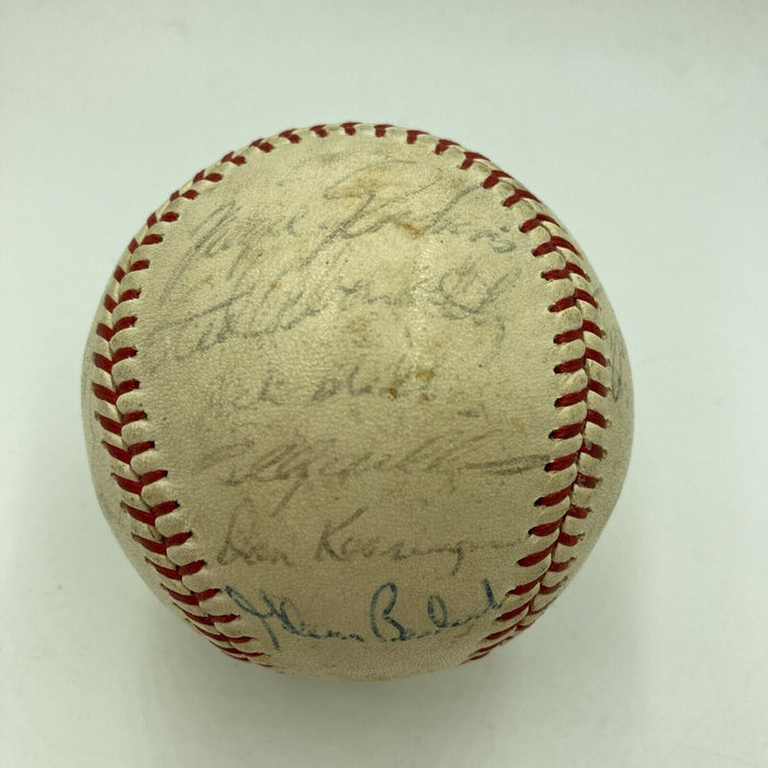 1969 Chicago Cubs Team Signed Vintage Spalding Cubs Baseball Ernie Banks JSA COA