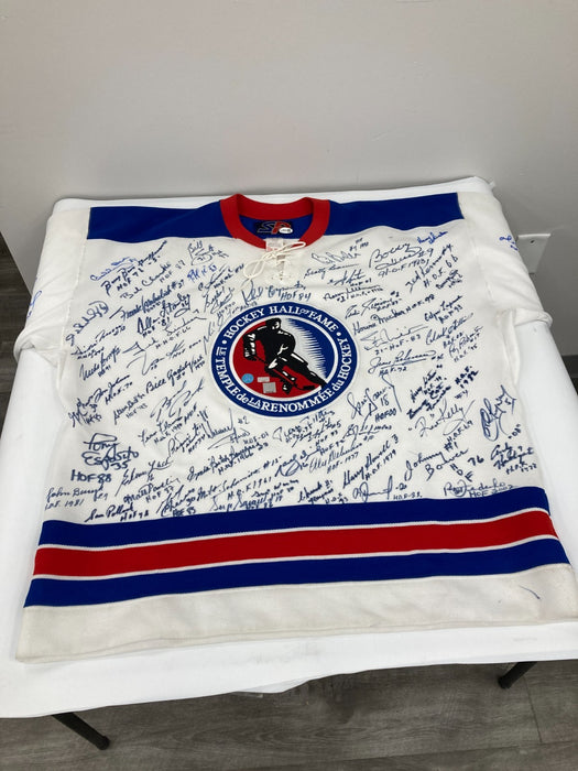 NHL Hall Of Fame Signed Hockey Jersey With 65 Signatures! Wayne Gretzky JSA COA
