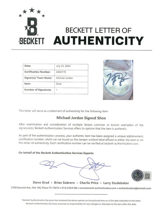 Michael Jordan Game Used Twice Signed 1988 Nike Sneakers Photo Matched Beckett