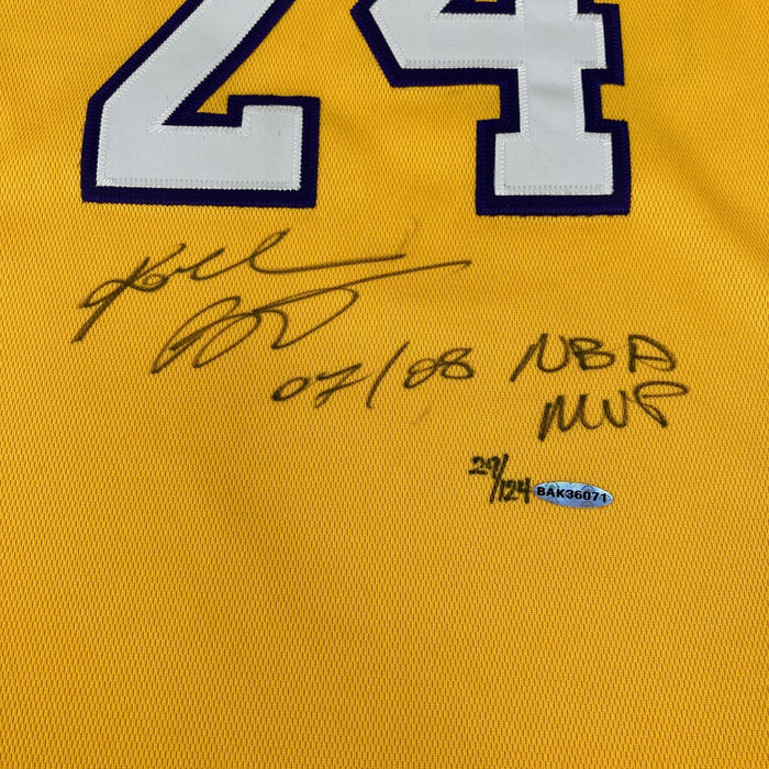 Kobe Bryant 2007-08 NBA MVP Signed Pro Cut Los Angeles Lakers Jersey UDA & JSA