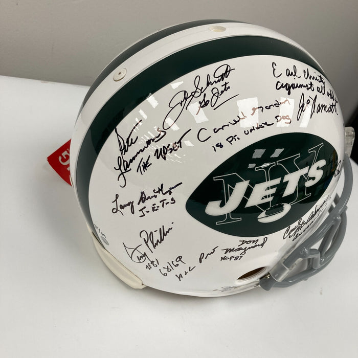 1969 New York Jets Super Bowl Champs Team Signed Authentic Game Helmet Steiner