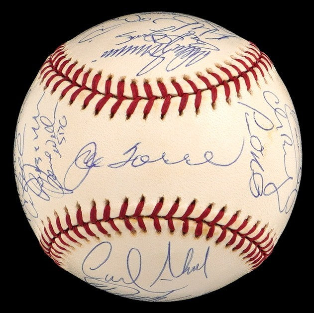 2001 New York Yankees AL Champs Team Signed Baseball 31 Sigs Derek Jeter PSA DNA