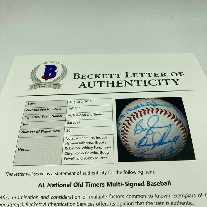 Harmon Killebrew HOF Signed Cracker Jack Old Timers Game Baseball Beckett COA