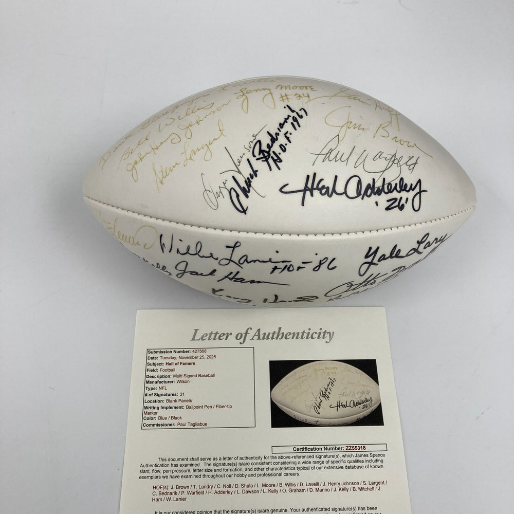 Jim Brown Tom Landry Dan Marino Hall Of Fame Multi Signed Football 31 Sigs JSA