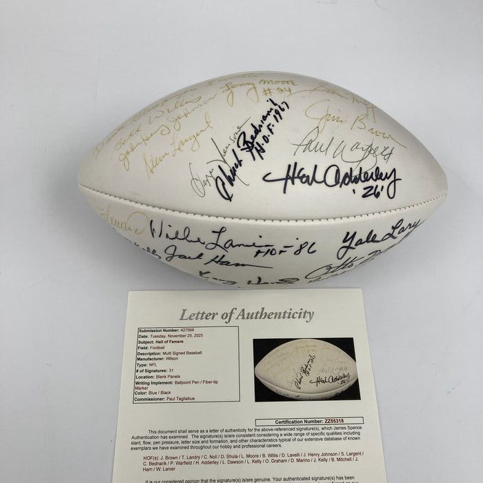 Jim Brown Tom Landry Dan Marino Hall Of Fame Multi Signed Football 31 Sigs JSA