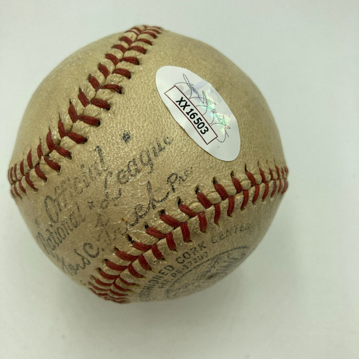 Charlie Grimm Single Signed 1940's Official National League Baseball JSA COA