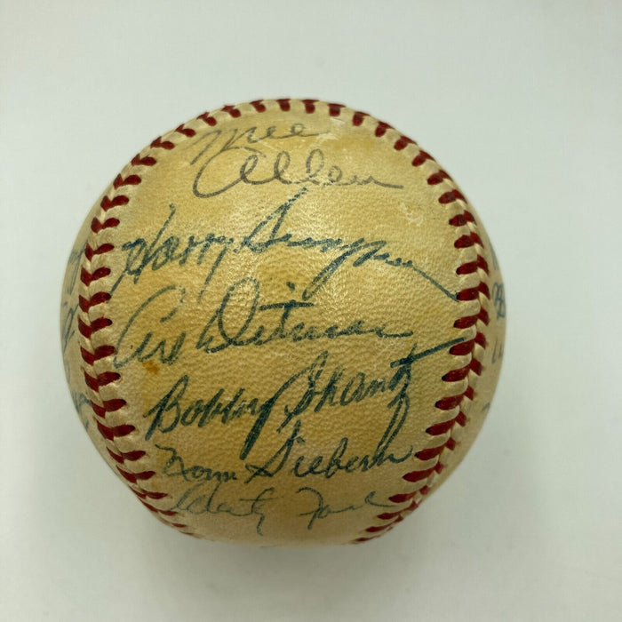 1958 New York Yankees World Series Champs Team Signed Baseball JSA COA