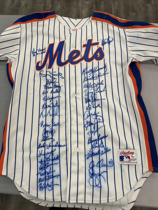 1986 New York Mets World Series Champs Team Signed Authentic Jersey PSA DNA COA