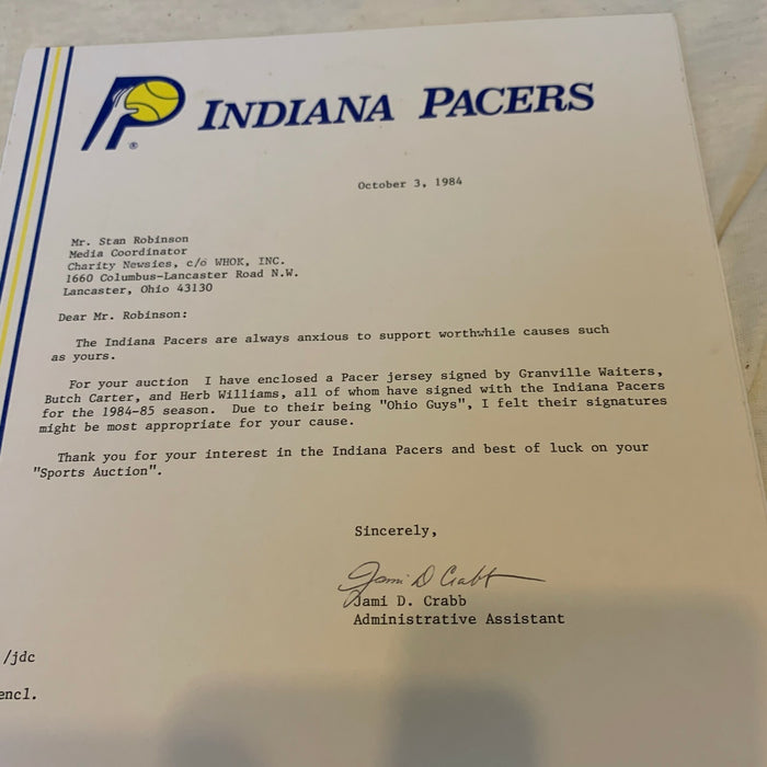 Indiana Pacers 1984 Ohio State Rookies Signed Shirt Carter Williams & Waiters