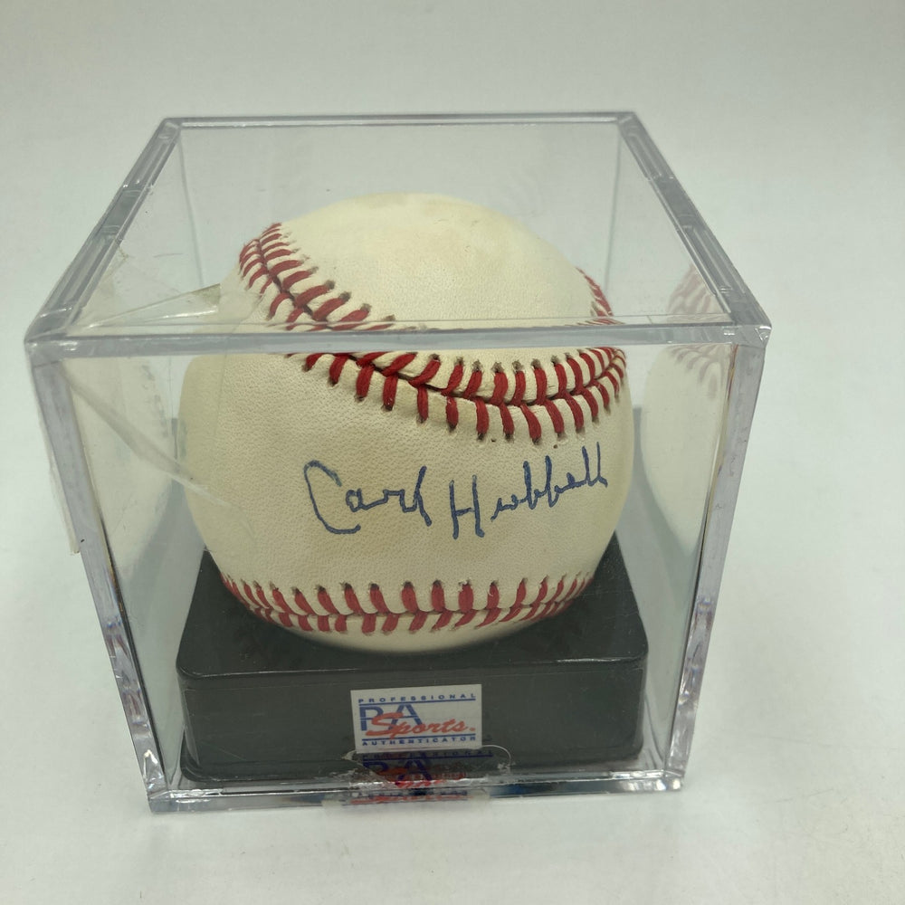 Carl Hubbell Signed National League Baseball PSA DNA Graded 8.5