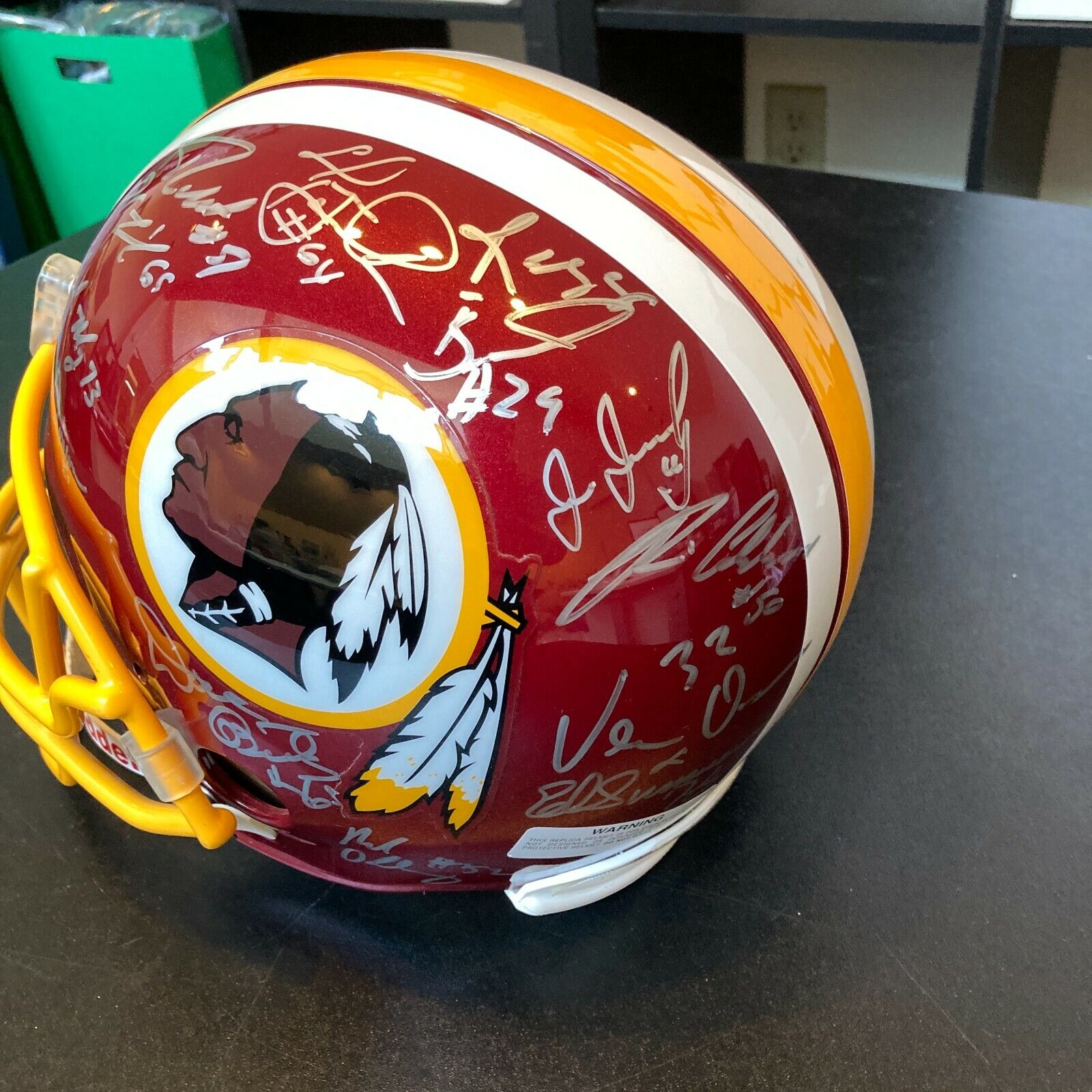 Beautiful 1987 Washington Redskins SB Champs Team Signed Super Bowl He —  Showpieces Sports