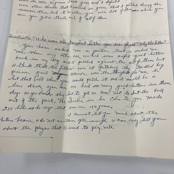 Rare Jesse Haines Signed Handwritten Questionnaire Great Baseball Content JSA