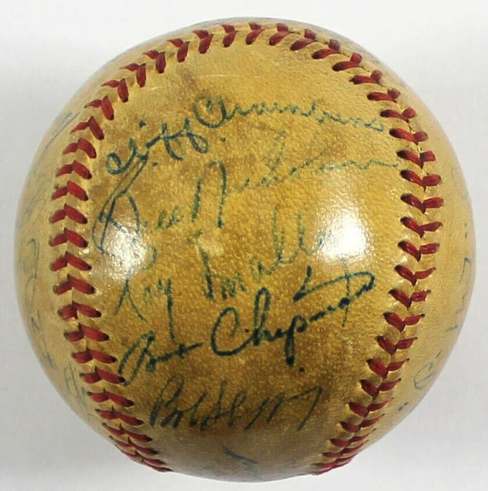 1946 Chicago Cubs Team Signed National League Ford Frick Baseball JSA COA