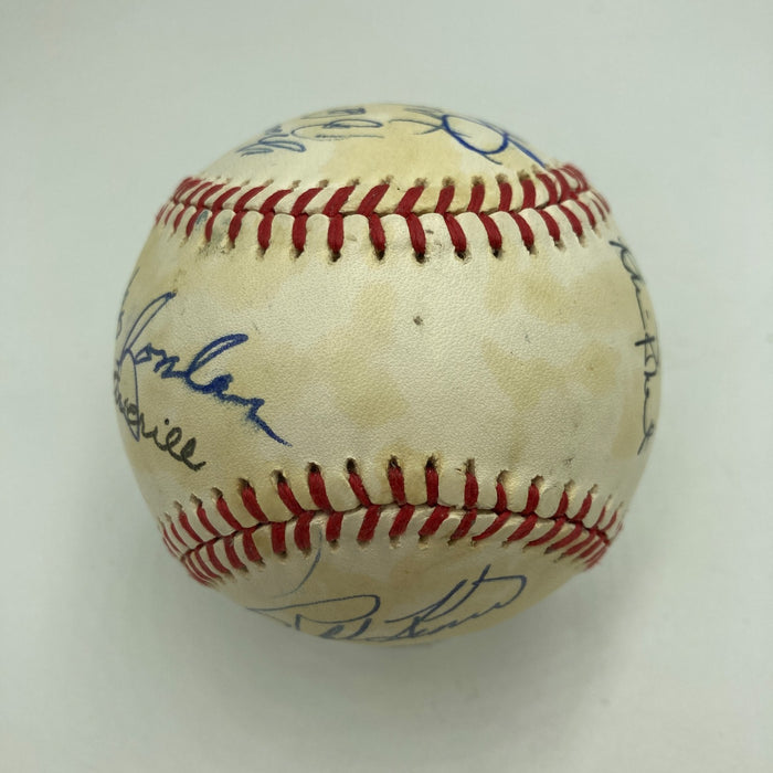 1970's HOF Multi Signed Baseball Freddie Lindstrom Ernie Banks Earl Averill JSA