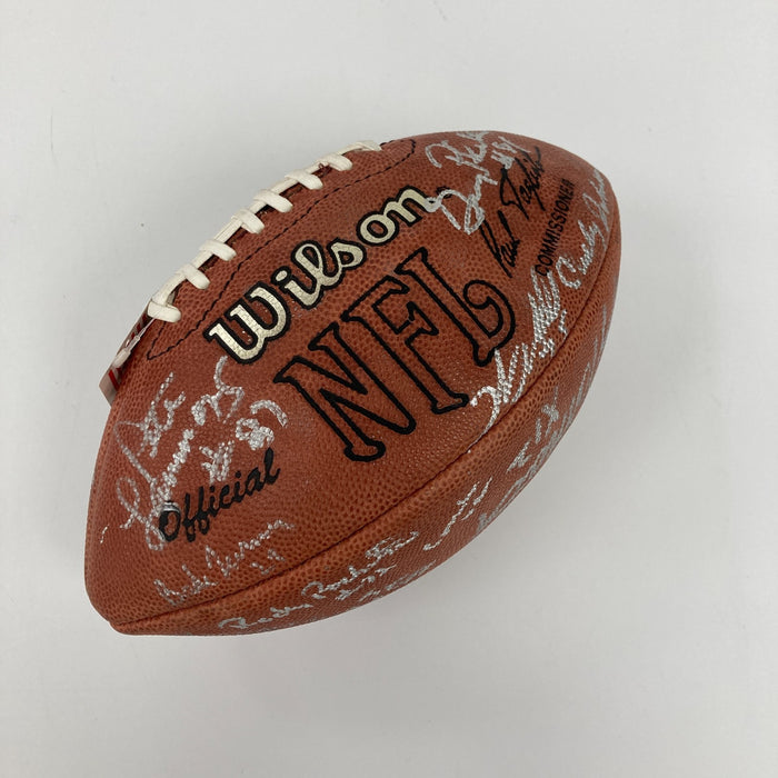 1968 New York Jets Super Bowl Champs Team Signed Wilson Football Beckett COA