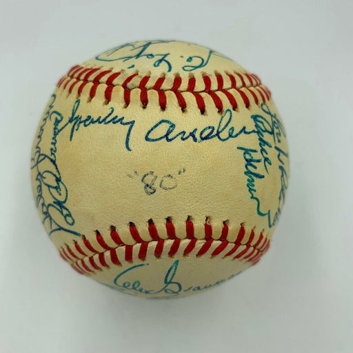 1980 Detroit Tigers Team Signed Baseball 28 Sigs Sparky Anderson Trammell JSA