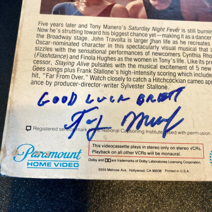 Tony Munafo Signed Vintage Staying Alive VHS Movie With JSA COA
