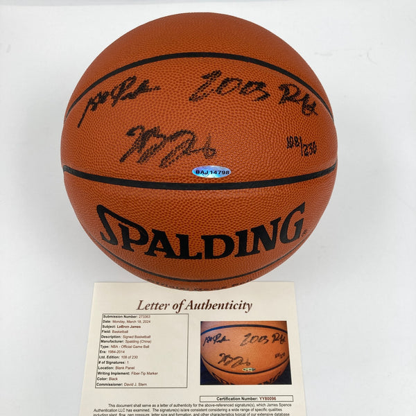 LeBron James "1st Pick 2003 Draft" Rookie Signed Basketball UDA Upper Deck JSA