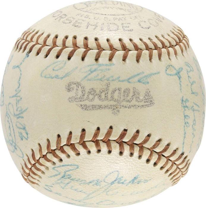 1957 Brooklyn Dodgers Team Signed Baseball Sandy Koufax Roy Campanella PSA DNA