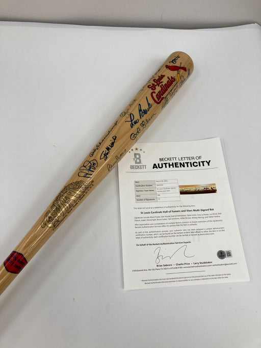 Albert Pujols Stan Musial St. Louis Cardinals HOF Legends Signed Bat Beckett COA