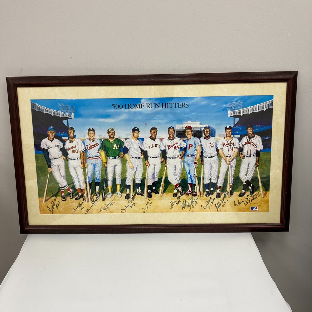 500 Home Run Club Signed Litho With Inscriptions Mickey Mantle Ted Williams JSA