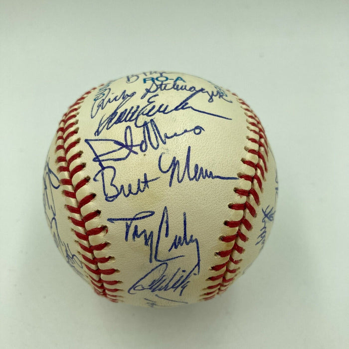 Nice 1993 Minnesota Twins Team Signed AL Baseball With Kirby Puckett COA