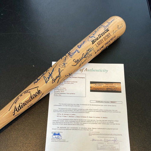 1980 Philadelphia Phillies World Series Champs Team Signed Bat 25+ Sigs JSA COA