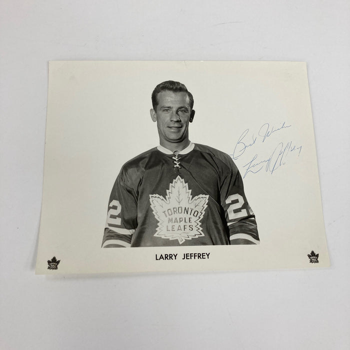 Larry Jeffery Signed 1960's Toronto Maple Leafs Team Issued Photo JSA COA