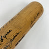 Travis Jackson Ted Lyons Judy Johnson Hall Of Fame Signed Baseball Bat JSA COA
