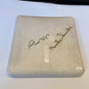 Willie Mays & Duke Snider Signed Vintage Baseball Base With JSA COA